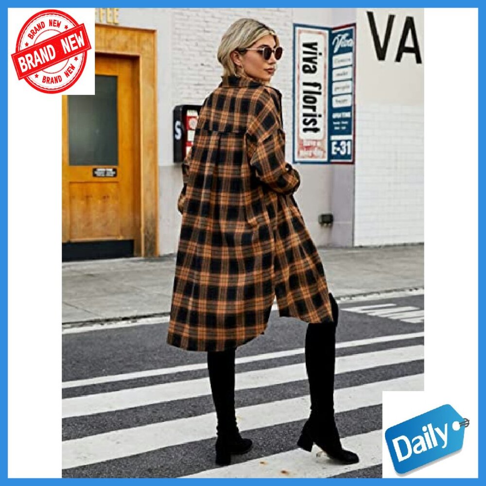 Women's Button Down Flannel Shacket Long Sleeve C… - image 6